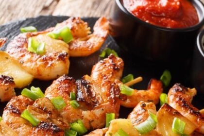 Grilled shrimp and Pineapple Skewers