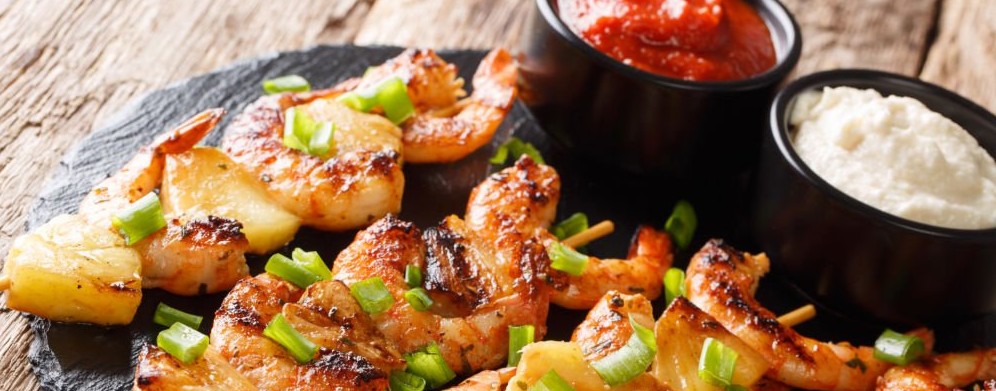 Grilled shrimp and Pineapple Skewers
