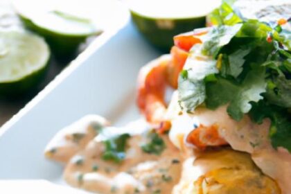 Zesty Shrimp Enchiladas in Creamy Tomatillo Sauce Delight