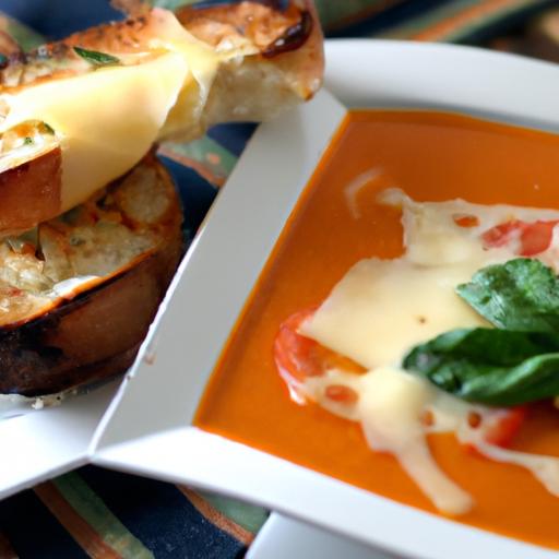 Cozy Up: ‍The Ultimate Tomato Basil Soup with Grilled Cheese