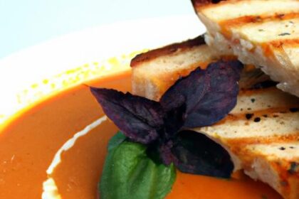 Cozy Comfort: Tomato Basil Soup Paired with Grilled Cheese