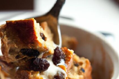 Decadent Bread Pudding Drizzled with Warm Bourbon Sauce