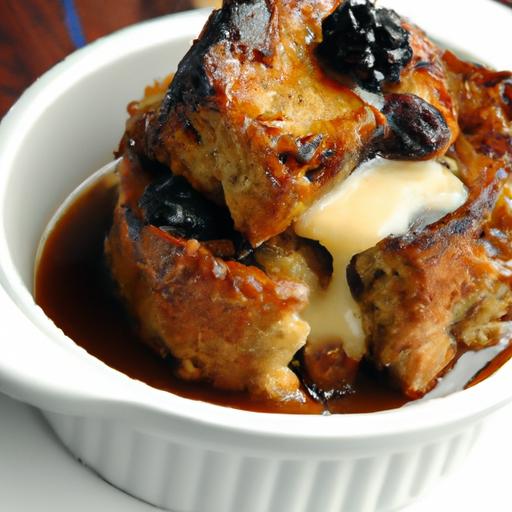 Decadent Bread Pudding Drizzled with​ Warm Bourbon Sauce