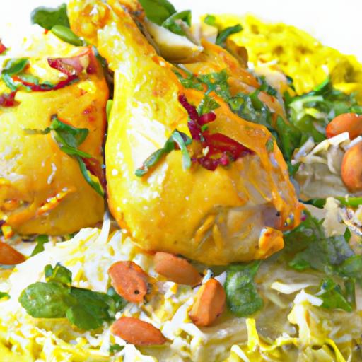 Zereshk Polo ba Morgh:‌ Persia's⁢ Saffron Chicken Delight